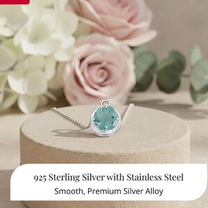 Belgian Teal Fluorite Pendant Necklace